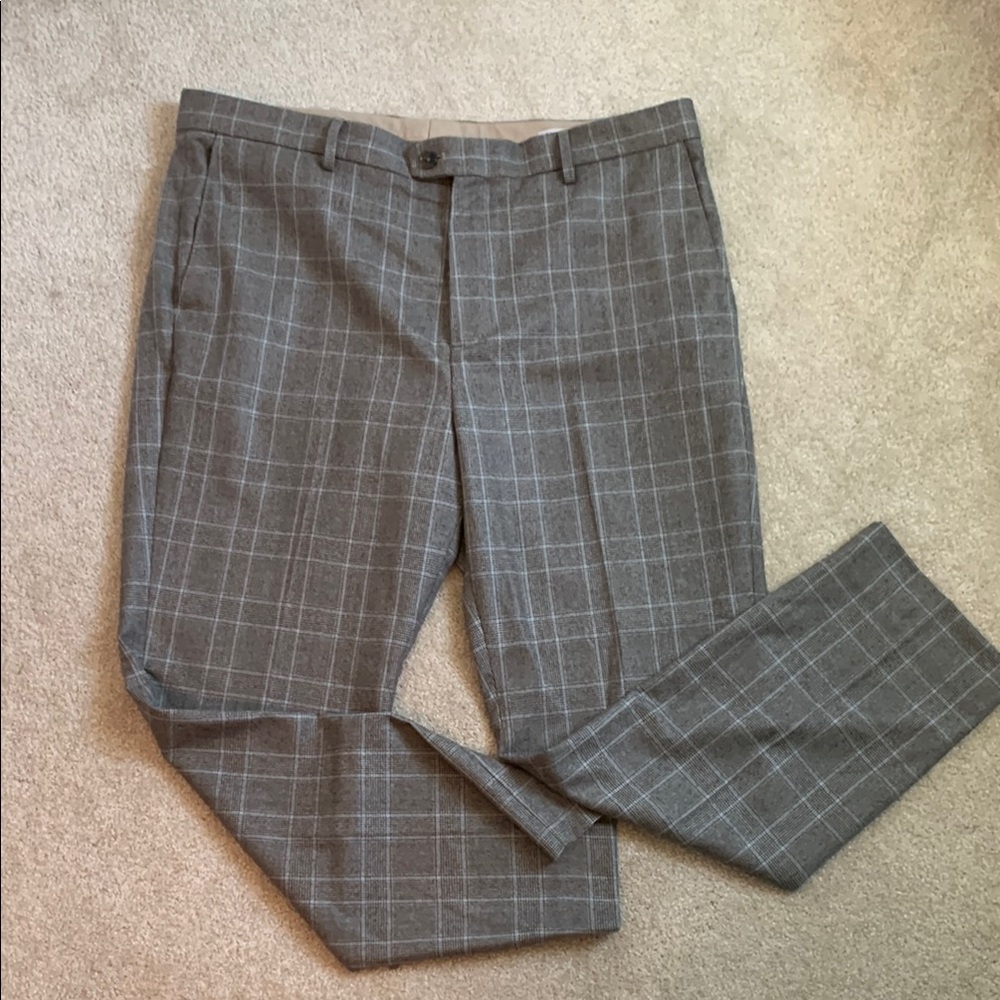 Banana Republic Gray Plaid Dress Pants